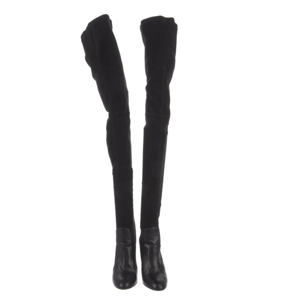 Aquazzura Black Suede Thigh High Boots